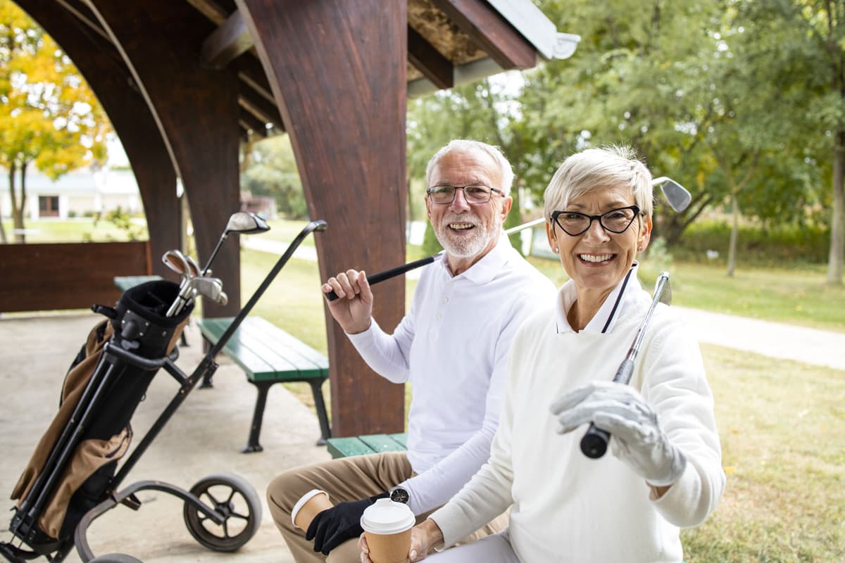Residents enjoying a round of golf together