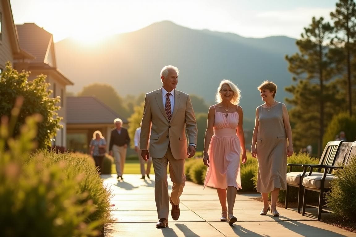 Residents gathered in an elegant social setting